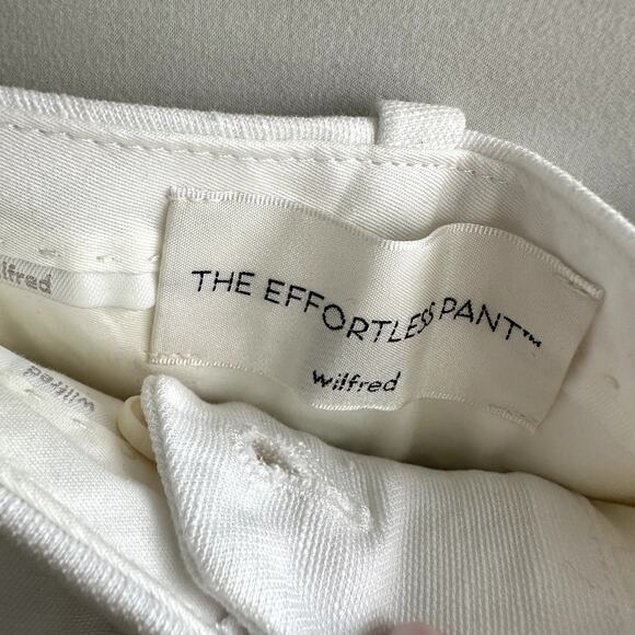 Aritzia Wilfred The Effortless Linen High Waisted Wide Leg Pant White New - Picture 6 of 6